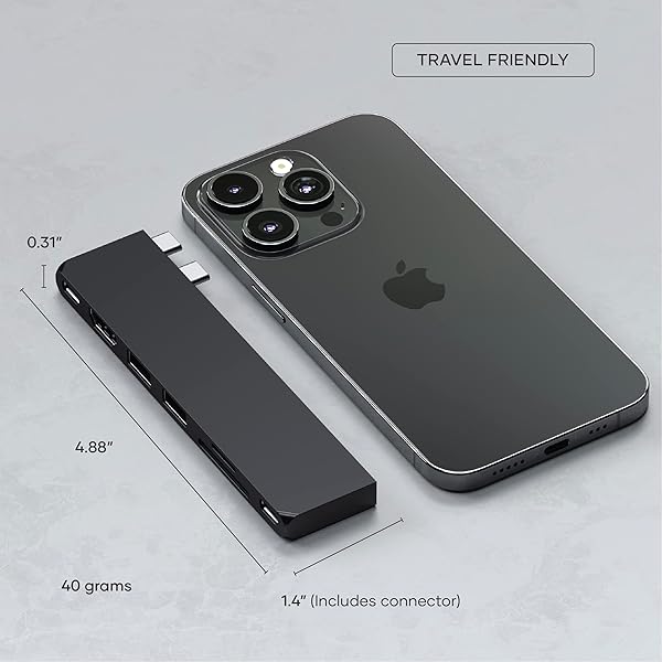 Satechi USB C Hub Pro 7-in-1 Adapter: 100W PD, 4K HDMI, USB4, for MacBook M1 M2 M3 - Midnight - Image 7