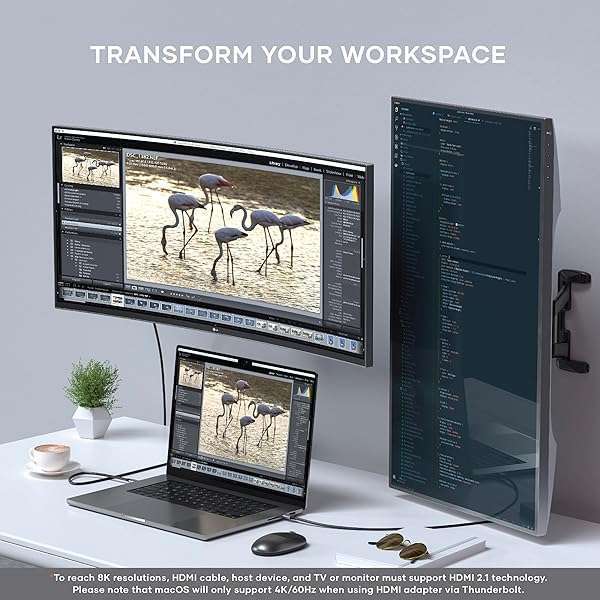 Buy Satechi USB C to HDMI 2.1 Cable - 8K @ 60Hz, 4K @ 120Hz, Compatible with MacBook Pro, iPad Pro, iPhone 15 (6.5 ft) - Image 4