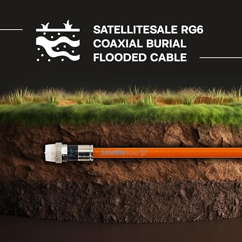 SatelliteSale 10ft RG6 Coaxial Cable - 1800 MHz Underground Burial Flooded Wire, Orange Polyethylene - Image 4