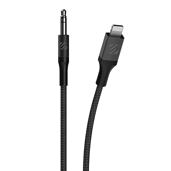 Scosche MFi Certified Lightning to AUX Braided Audio Cable 4 Feet Space Gray Premium Quality