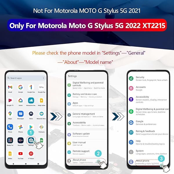 Screen for Motorola Moto G Stylus 5G 2022 Screen Replacement for Motorola G Stylus 5G 2022 XT2215 XT2215-1 XT2215DL LCD Display Touch Screen - Image 2