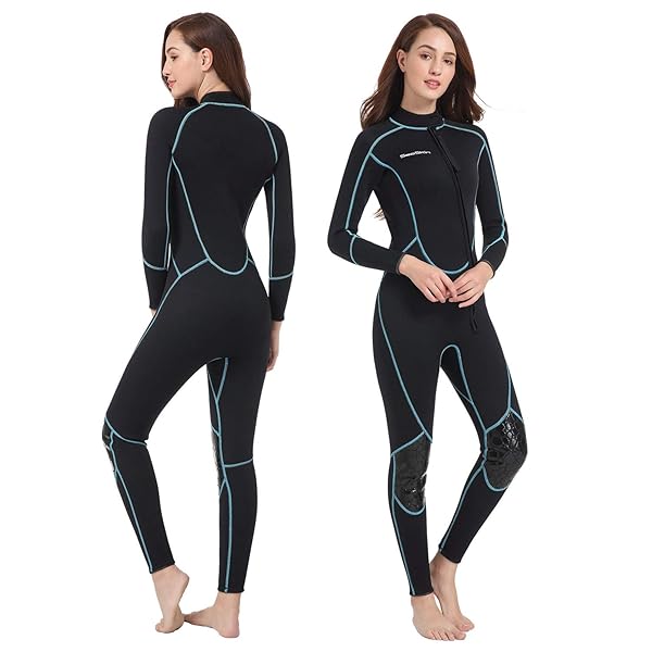 Seaskin Mens 3mm Shorty Wetsuit Full Body Diving Suit Front Zip for Diving Snorkeling Surfing Swimming Small