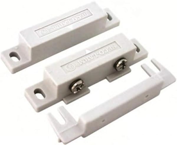 SECO-LARM SM-200QW White Surface-Mount Magnetic Contacts with Screw-Terminal and Side Tabs for Easy Installation