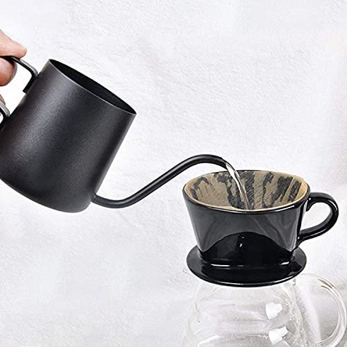 Segarty Pour Over Coffee Maker Single Cup Black Ceramic Dripper with Reusable Filter Cone Ideal for Travel Camping Office Home - Image 7