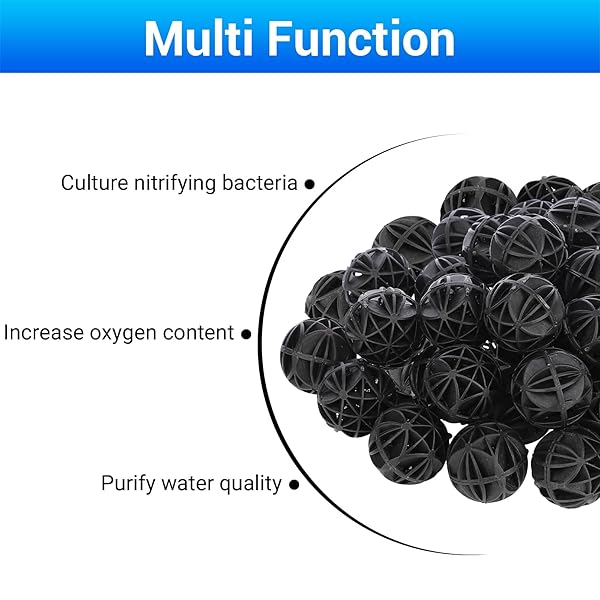 Segarty Aquarium Bio Balls, 1 inch Koi Pond Filter Media Bio Ball with Sponge for Aquarium Filter Canister Filter Biological Filtration for - Image 4