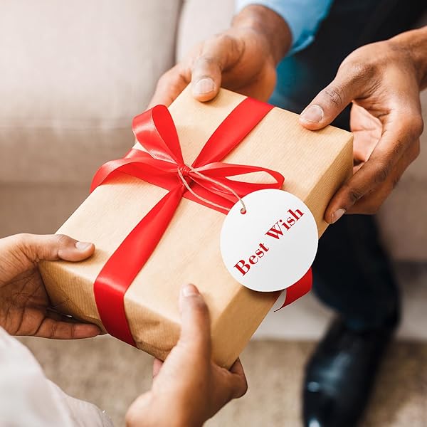 Segarty Blank Paper Tags - 100 PCS White Round Gift Tags with 65 Feet Jute Twine, Great for Crafts, Nametags, Gifts Wrapping, Birthdays Greeting Card - Image 7