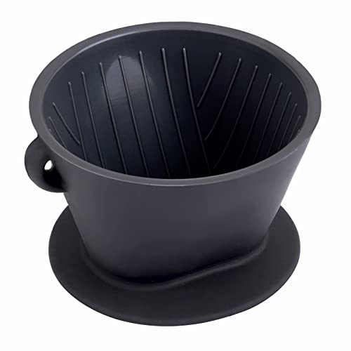 Segarty Silicone Pour Over Coffee Dripper, Black Collapsible Coffee Maker Single Cup with Storage Pouch, Camping Pourover Coffee Slow Brewer for