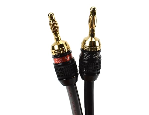 Sewell Deadbolt Terminated Speaker Wire 6 ft 259 Strand 12 AWG Pure Copper OFC with Deadbolt Banana Plugs SW-32980-6