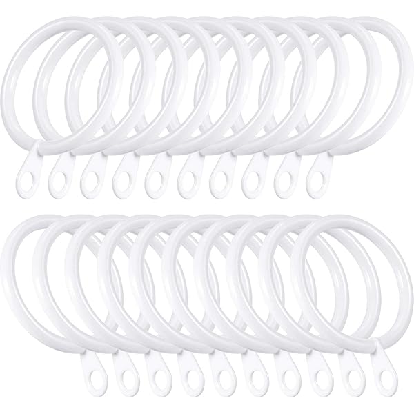 Shappy 20 Packs Metal Curtain Rings for Drapery and Rods 30 mm Internal Diameter White
