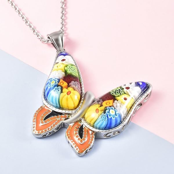 Shop LC Dainty Butterfly Necklace: Colorful Murano Glass Jewelry for Women - Perfect Friendship & Christmas Gifts! - Image 3