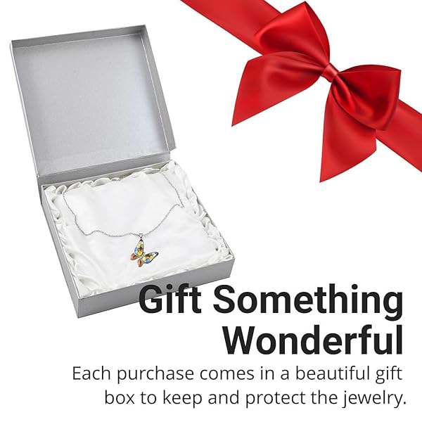 Shop LC Dainty Butterfly Necklace: Colorful Murano Glass Jewelry for Women - Perfect Friendship & Christmas Gifts! - Image 7