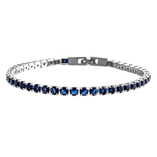 Shop LC Blue Cubic Zirconia Tennis Bracelet - Stackable Wedding Jewelry & Perfect Christmas Gifts for Women