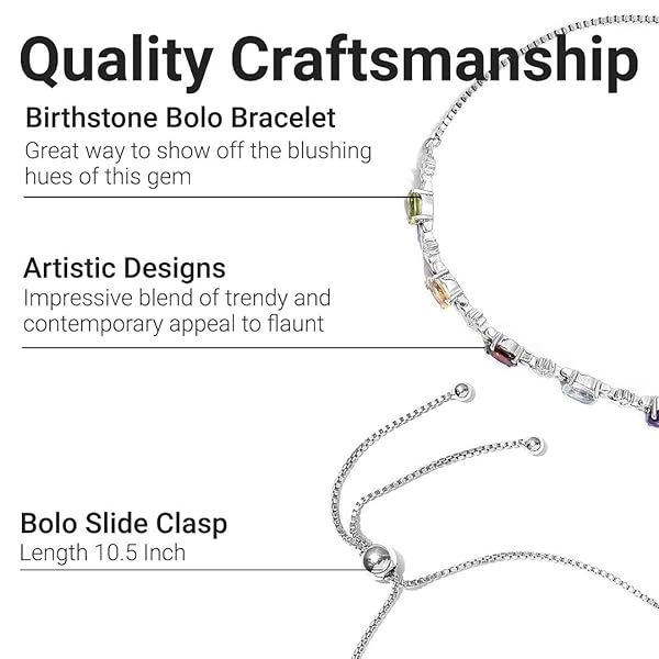 Shop LC Multicolor Birthstone Bolo Bracelet: Perfect Wedding Jewelry & Christmas Gifts for Women - Image 6