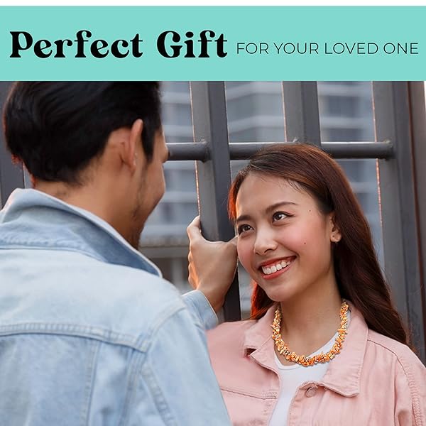 Shop LC Orange Shell Beaded Necklace for Women Beach Jewelry Summer Gifts 20-23 Inches Perfect for Birthdays - Image 6