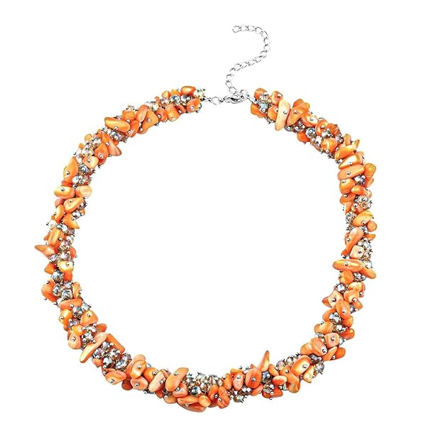 Shop LC Orange Shell Beaded Necklace for Women Beach Jewelry Summer Gifts 20-23 Inches Perfect for Birthdays