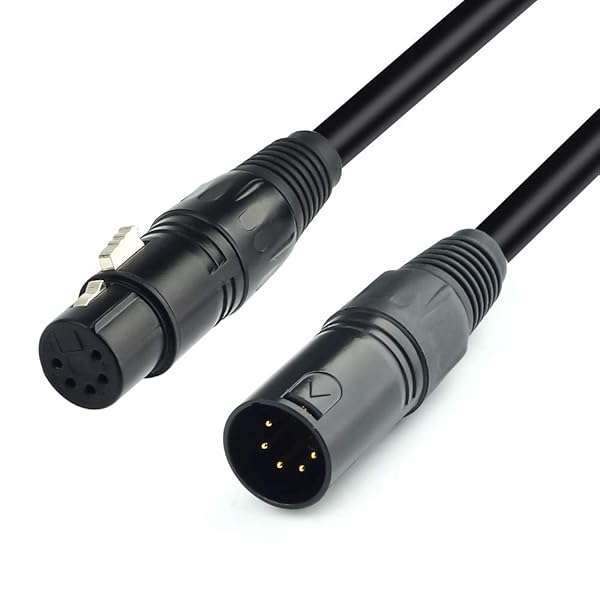 SiYear SiYear DMX-512 XLR 5 Pin Male to Female Lighting Cable - 1.5M/5FT for Professional DMX Lighting