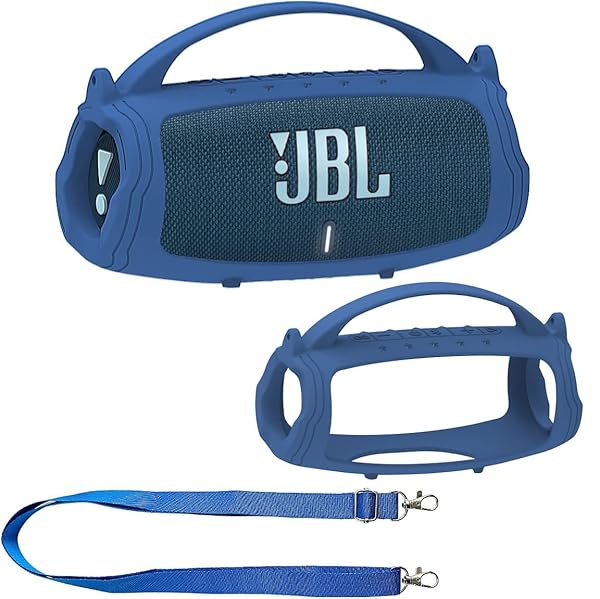 Blue Silicone Cover Case for JBL Charge 5 - Protective Skin for Portable Bluetooth Speaker Accessories