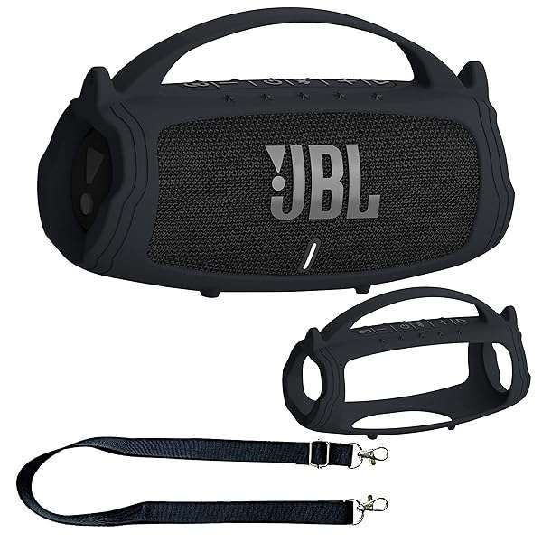 Premium Silicone Cover Case for JBL Charge 5 - Protective Skin & Accessories (Black)
