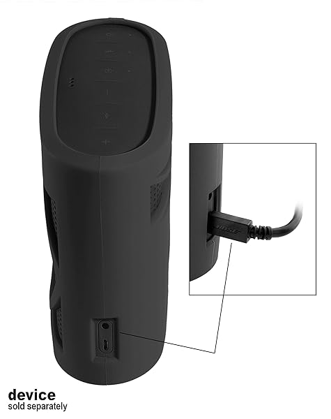 Alltravel Silicone Cover for Bose SoundLink Color II - Full Protection, Custom Fit, Stylish Black Skin - Image 5
