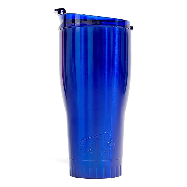 Silver Buffalo Silver Buffalo 30oz Double Walled Vacuum Insulated Tumbler - Leakproof Travel Mug in Royal Blue for Hot & Cold Drinks
