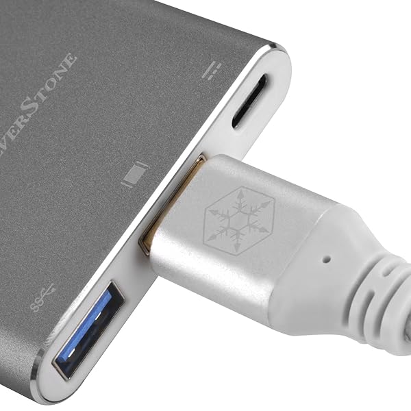 SilverStone Technology USB Type-C Multi-Purpose Hub Charcoal Gray EP08C for Fast Data Transfer and Connectivity - Image 6