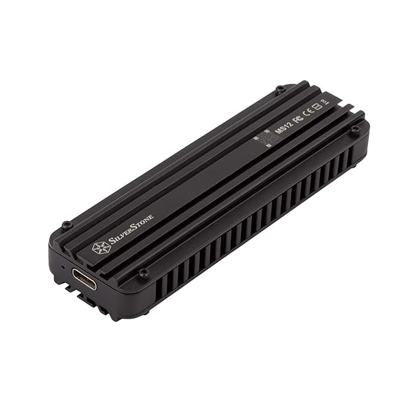 Silverstone MS12: 20Gbps USB 3.2 Gen 2x2 Type-C NVMe M.2 SSD Enclosure - Aluminum, Black - Image 6