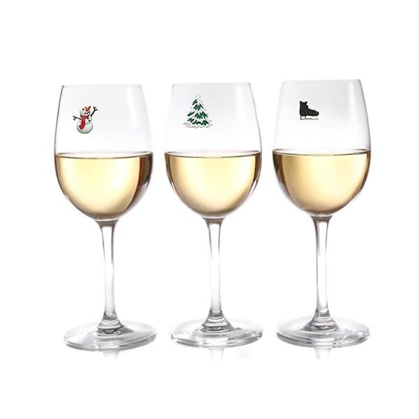 Simply Charmed Wine Charms and Magnetic Glass Markers Set of 6 Fun Winter Designs Snowman Snowflake Puppy Dog - Image 3