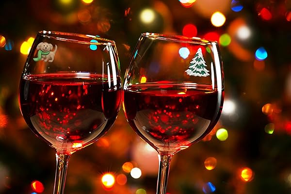 Simply Charmed Wine Charms and Magnetic Glass Markers Set of 6 Fun Winter Designs Snowman Snowflake Puppy Dog - Image 6