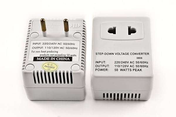 Simran SM-250R Step Down Voltage Converter 50W for 220V Travel - Fuse Protection & Compact Design - Image 2