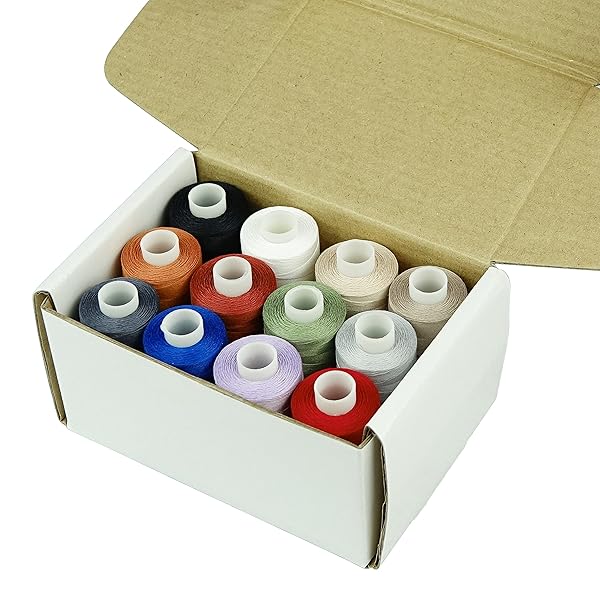 Simthread 12 Multi-Color Cotton Quilting Thread - 550 Yards Each for All Sewing Projects - Image 5
