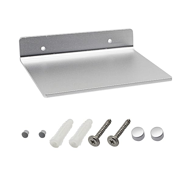 SinLoon 6-Inch Satin Aluminum Wall Shelf for Small Speakers, Smartphones & Toiletries - Stylish Bathroom Storage Solution