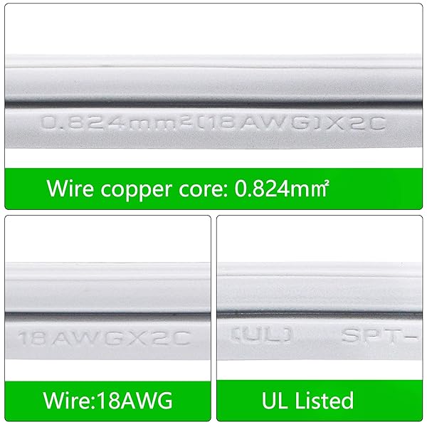 SinLoon UL-LP Certified 18AWG LED Wire Connector Power Cord with On/Off Switch for T5 T8 Tube - 13.1FT Extension Cable - Image 4