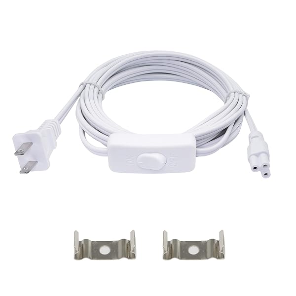 SinLoon UL-LP Certified 18AWG LED Wire Connector Power Cord with On/Off Switch for T5 T8 Tube - 13.1FT Extension Cable