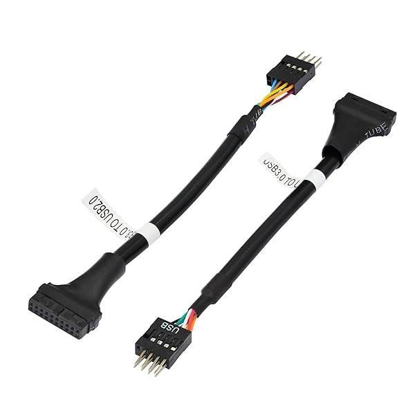SinLoon USB 3.0 Header to USB 2.0 Connectors 19 Pin Female to 9 Pin Motherboard Cable for Data Transmission 2-Pack