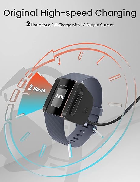 Sinoacc Charger for Fitbit Charge 4 Replacement USB Charging Cable Cord for Fitbit Charge 4 Heart Rate Fitness Wristband 3.3Ft 1M - Image 4