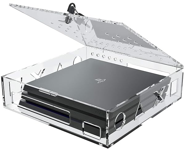 Skywin Acrylic Lock Box for PS4 Console Secure Protection for Playstation PS4 Slim and PS4 Pro Gaming Systems