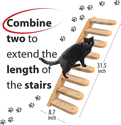 Skywin Cat Wall Steps, 3 Pack Wooden Color Solid Rubber Cat Stairs for Wall, Great for Scratching and Climbing, Easy to Install - Image 3