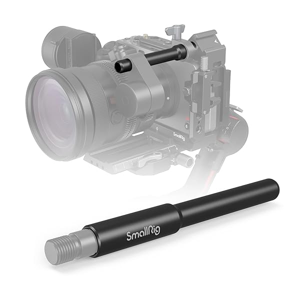 SmallRig 12mm to 15mm Rod Clamp Adapter, 12cm (4.7 Inch) Aluminum Alloy Rod with M12 Inner Thread, Designed for DJI RS2 RSC2 and Follow Focuses - 3681