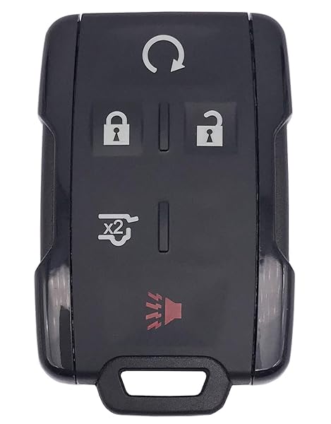 Smart Key Fob Shell Case for GMC Yukon, Sierra 1500 & Chevrolet Tahoe - Black 5-Button Keyless Entry Cover