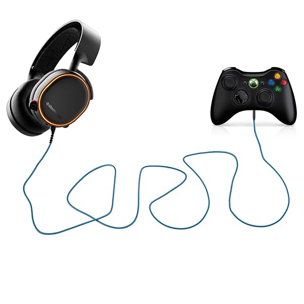 Smays Braided Arctis 7 Cable: Premium Audio Cord for SteelSeries Arctis 3, 5, Pro & Wireless Headsets with 3.5mm Splitter - Image 4