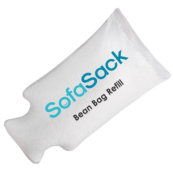 Sofa Sack Premium 100L Sofa Sack Foam Filling for Bean Bags & Loungers - EZ-Pour Zipper Spout, White Refill