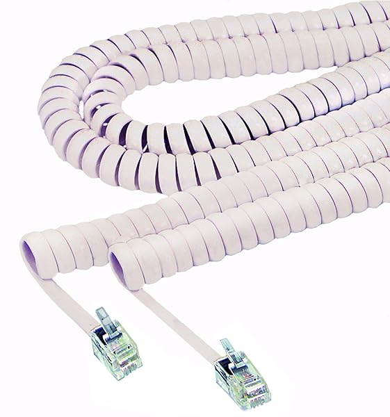 Softalk 25 ft Coiled Phone Cord - Beige Plug/Plug for Clear Communication