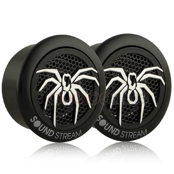 Soundstream TWS.3N Tweeters: 110W 1-Inch PEI Dome, 4 Ohm - Black & Silver Audio Upgrade