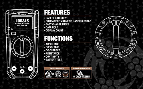 Southwire 10037K Electrical Test Kit: Multimeter, Voltage Detector & Outlet Tester Included - Image 6