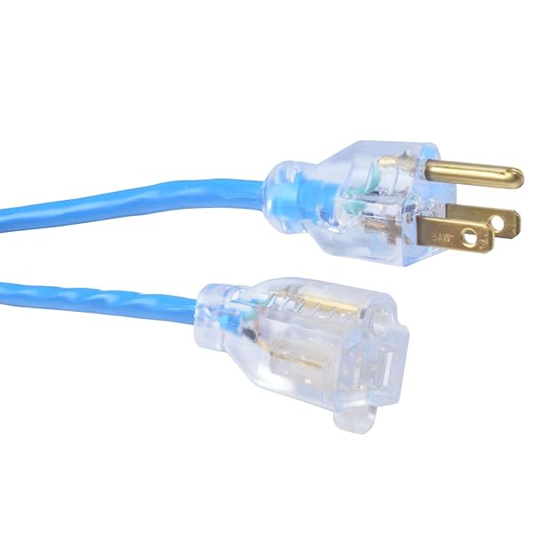 Southwire Coldflex 25ft Light Duty Extension Cord - 16 Gauge, 3 Conductor, Cold Weather, Blue - Model 2367SW8806 - Image 5