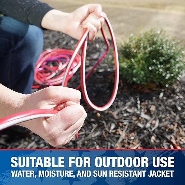 Southwire 50ft Heavy Duty Extension Cord - 12 Gauge, Outdoor, Lighted End, SJTW, Red/White/Blue - Durable Power Solution - Image 10