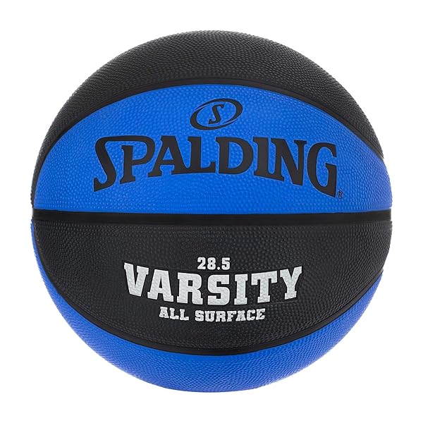 Spalding "Spalding Varsity Blue/Black 28.5" Outdoor Basketball - Durable & High-Performance for All Courts"