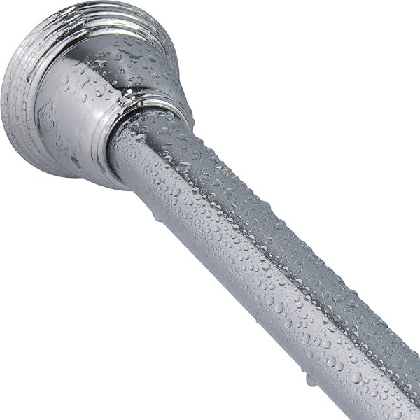 Adjustable Chrome Shower Curtain Rod 42-72 Inches - No Drilling, Non-Slip Tension Rod for Easy Bathroom Upgrade