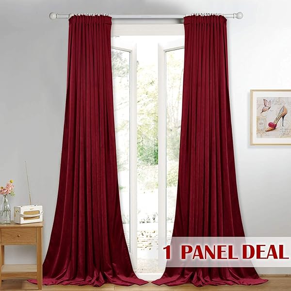 StangH Extra Wide Red Room Darkening Curtains 120 Inches Long Velvet Drapes for Window Decor and Holiday Backdrop 100 x 120 Inch Panel - Image 3