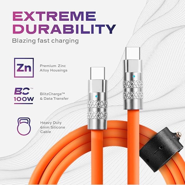 Statik TsumoCharge 3-Pack: 100W Fast Charging & Data Transfer USB-C Cables - Durable Silicone, 6FT Length, Cord Organizer Included - Image 7